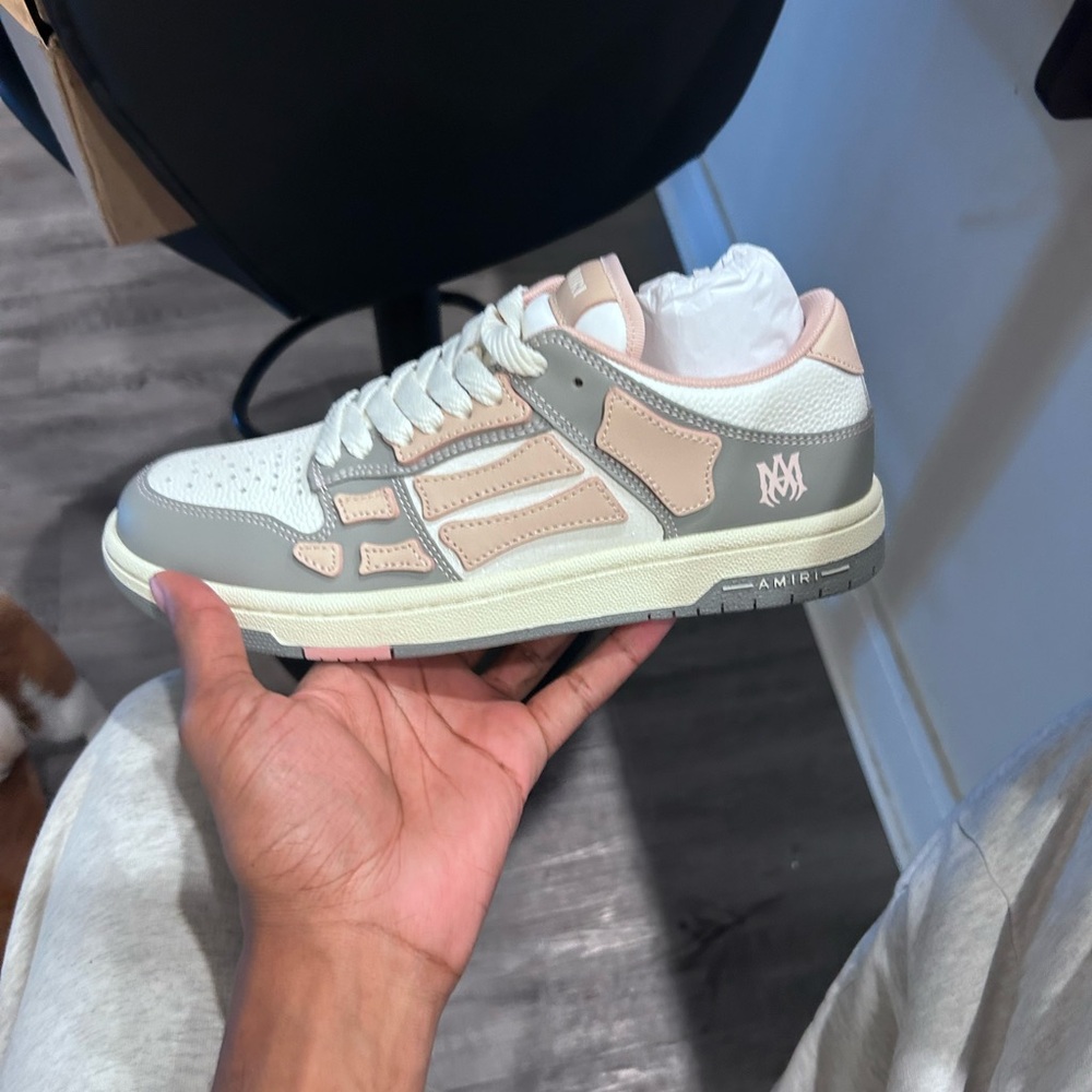 AMIRI Gray and Beige Sneakers